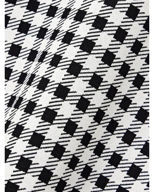 Robe Midi En Mailles Jacquard À Carreaux Et À Volants Saige Sea en coloris White