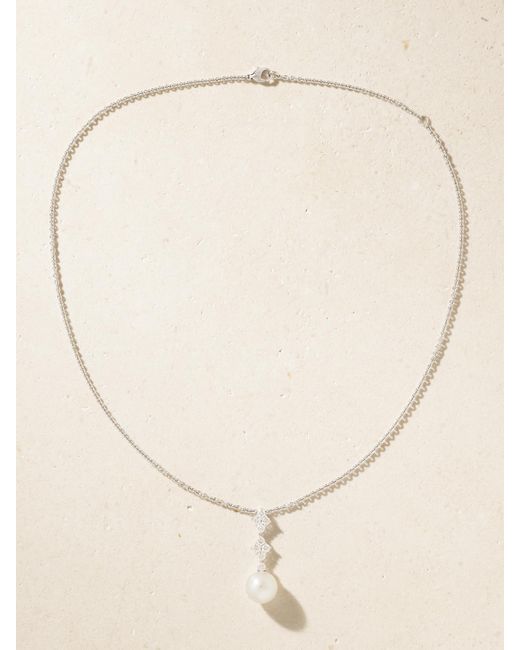 Mikimoto Natural 18-Karat, Diamond And Pearl Necklace