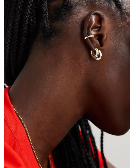 Yvonne Léon Natural 9-Karat, Enamel And Diamond Hoop Earrings