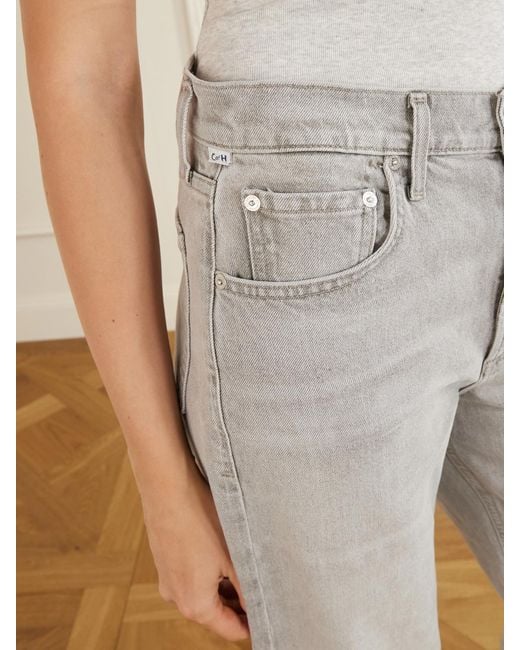 Citizens of Humanity Gray Miro Mid-Rise Barrel-Leg Jeans
