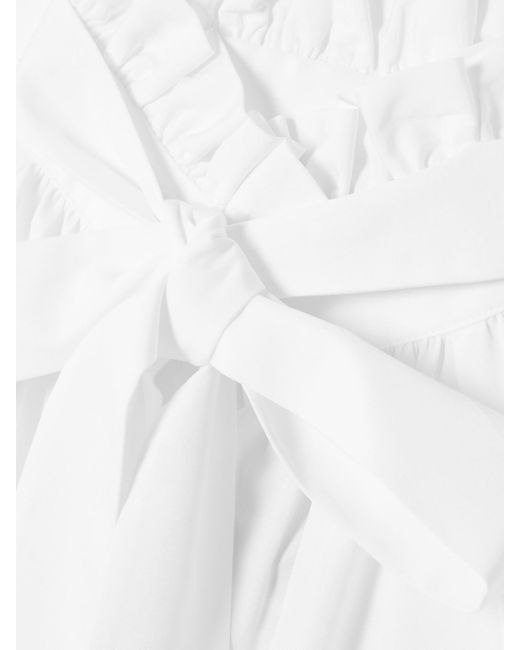 Blouse En Popeline De Coton À Volants Et À Liens Icon Cerere LaDoubleJ en coloris White