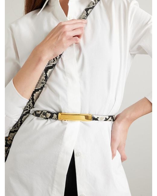 Tom Ford Multicolor Embellished Snake-Effect Leather Belt