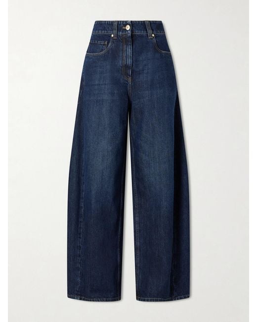 Brunello Cucinelli Blue Mid-Rise Wide-Leg Jeans