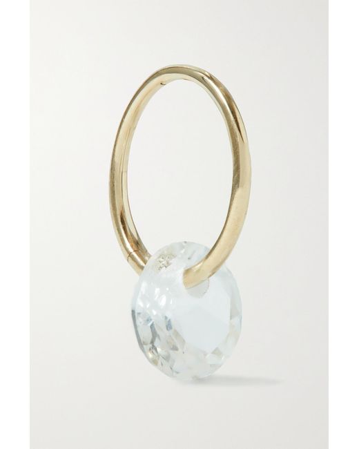 BY PARIAH April Birthstone 14-karat Recycled Gold White Topaz Single Hoop Earring