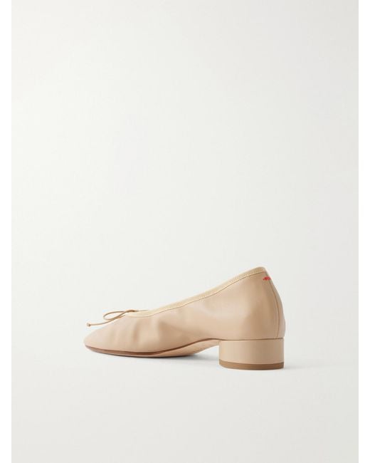 Aeyde Natural Onda 25 Bow-Detail Leather Pumps