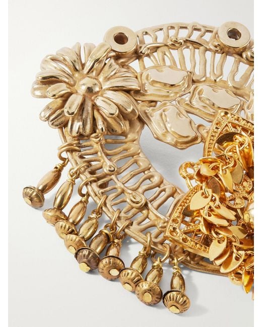 Dries Van Noten Metallic Embellished-Tone Brooch