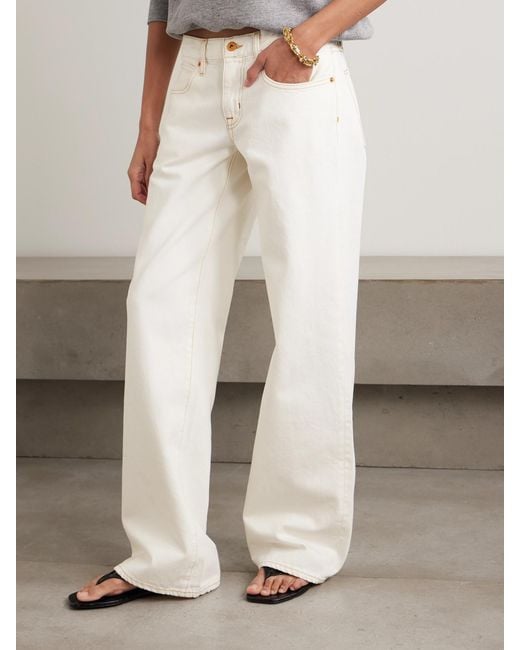 SLVRLAKE Denim White Lexi Low-Rise Wide-Leg Jeans
