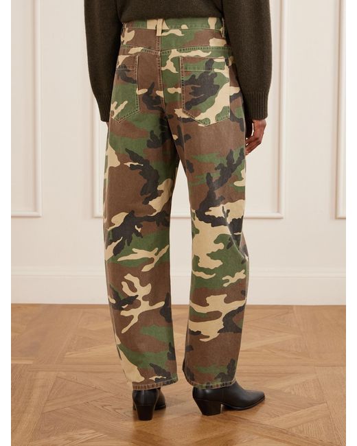 Nili Lotan Green Tribeca Cotton Straight-Leg Pants