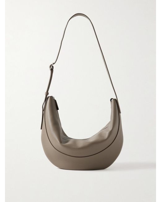 The Row Brown Jouve Textured-Leather Shoulder Bag