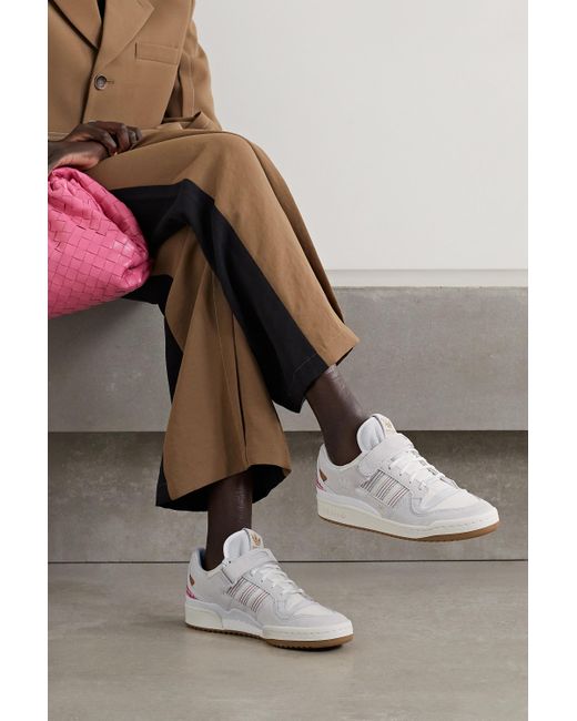adidas Originals + Arwa Al Banawi Forum 84 Suede And Leather-trimmed Canvas  Sneakers in White | Lyst Australia