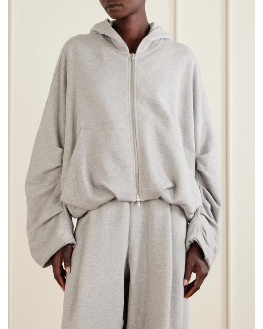 Dries Van Noten Gray Cotton-Jersey Zip-Up Hoodie