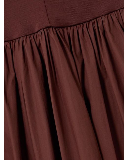Robe Longue En Mailles Stretch Et En Popeline De Coton Biologique À Fronces Esse Studios en coloris Purple