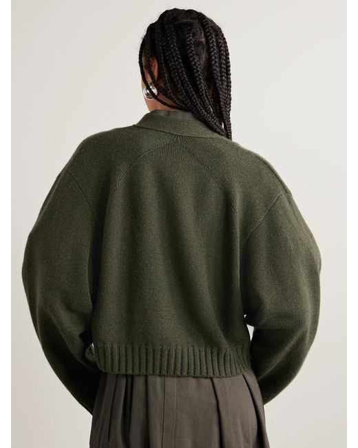 Proenza Schouler Green Sofia Cropped Cashmere And Wool-Blend Cardigan