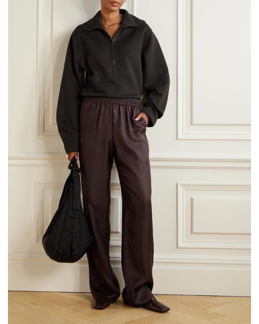 Lemaire Black Wool And Cotton-Blend Zip-Up Sweater