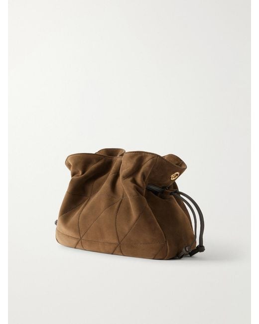 Saint Laurent Brown Jamie Quilted Suede Shoulder Bag