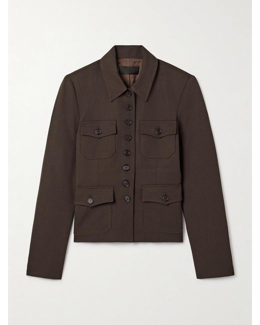 Nili Lotan Brown Jamison Wool-Twill Jacket