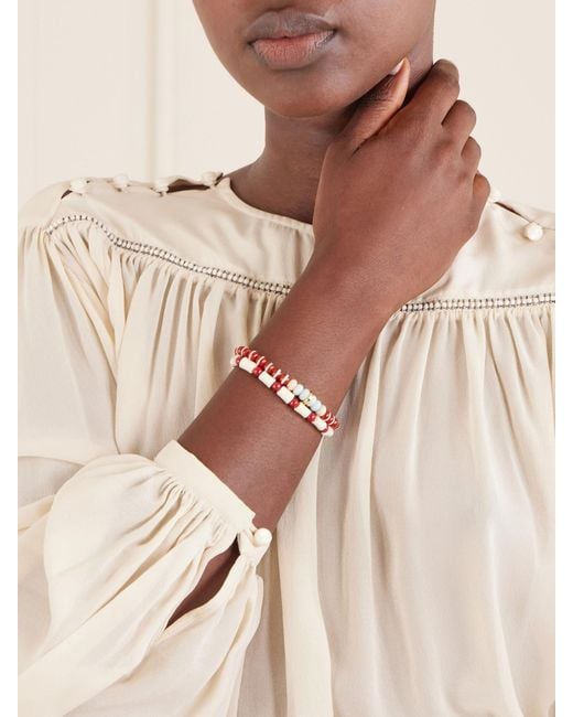 Roxanne Assoulin Red Set Of Two Paprika Agate Beaded Bracelets