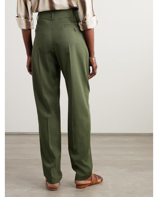 Lemaire Green Hose Mit Schmal Zulaufendem Bein Aus Wolle Mit Bundfalten
