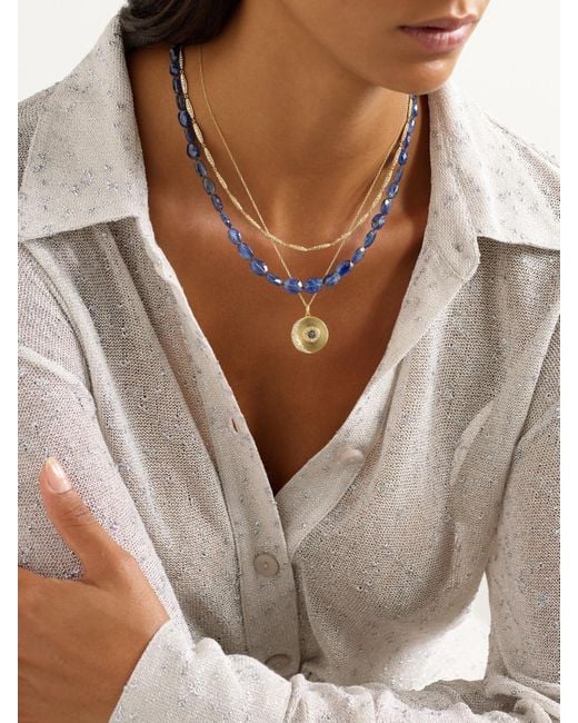 Ileana Makri Natural 18-Karat, Sterling, Kyanite And Diamond Necklace
