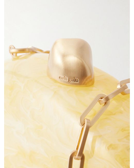 Cult Gaia Yellow Eviana Marble-Effect Clutch