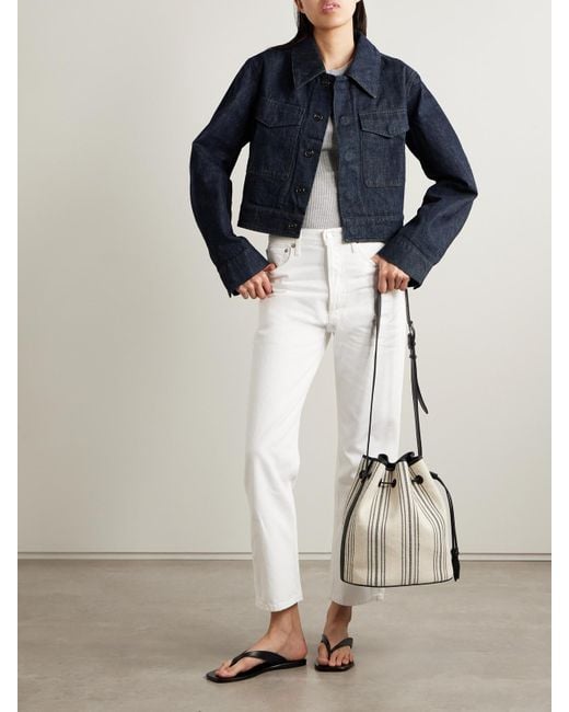 Agolde White '90S Pinch Waist Cropped High-Rise Straight-Leg Jeans
