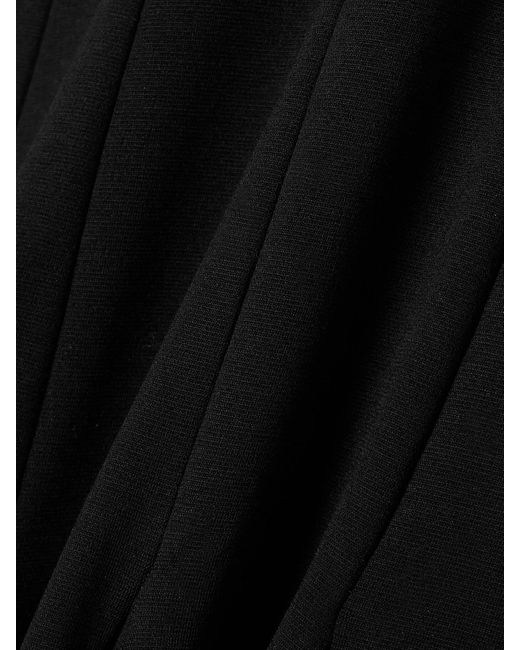 Salon 1884 Black Elodie Wool-Blend Jersey Turtleneck Midi Dress