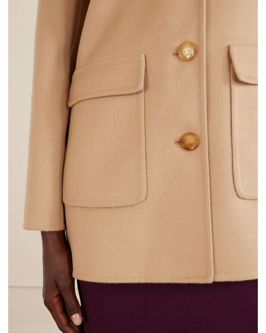 Valentino Garavani Natural Wool And Cashmere-Blend Coat