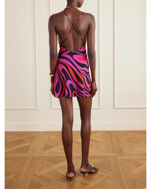 Emilio Pucci Red Printed Stretch-Jersey Mini Dress