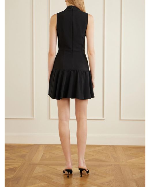 Alessandra Rich Black Button-Embellished Cady Mini Dress