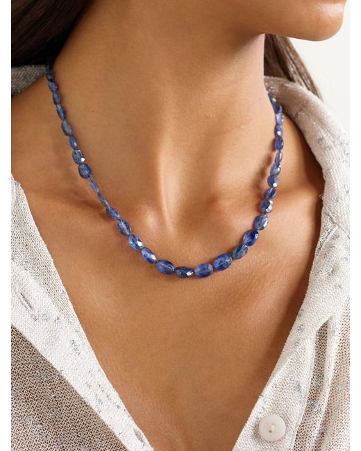 Ileana Makri Natural 18-Karat, Sterling, Kyanite And Diamond Necklace