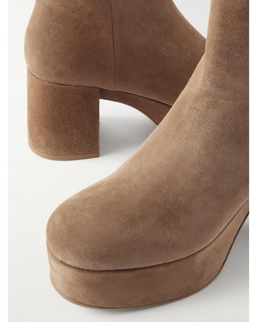 Gianvito Rossi Brown Sally 75 Suede Ankle Boots'