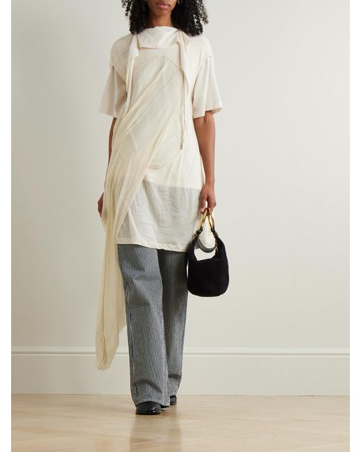 R13 Gray Jane Striped High-Rise Wide-Leg Jeans