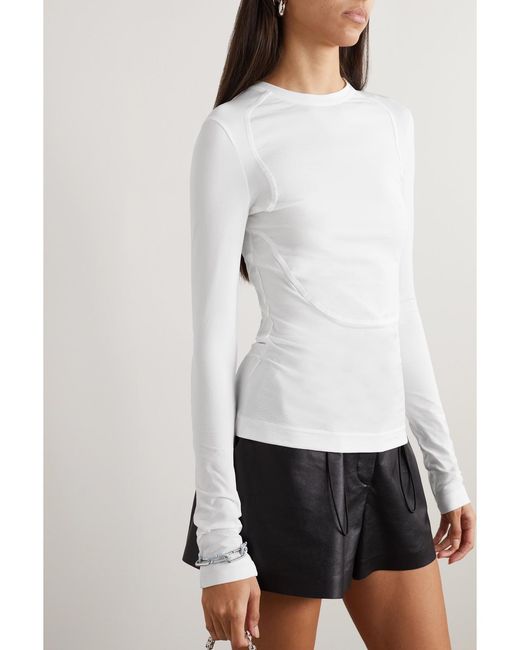 Givenchy White Cutout Stretch-Jersey Top