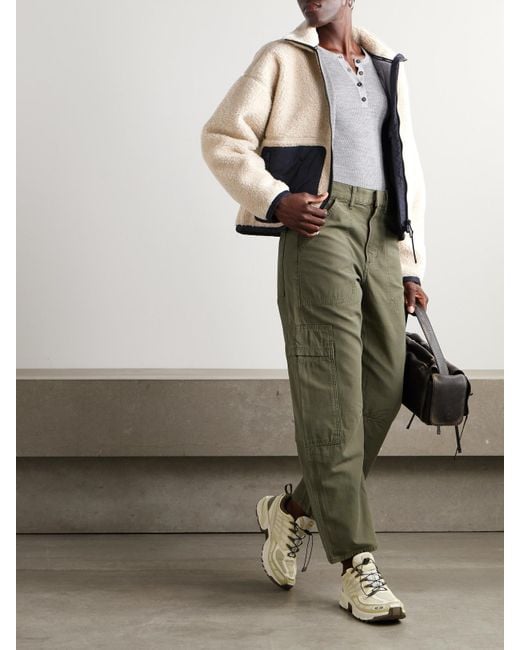 Canada Goose Natural Simcoe Shell-Trimmed Wool-Blend Fleece Jacket