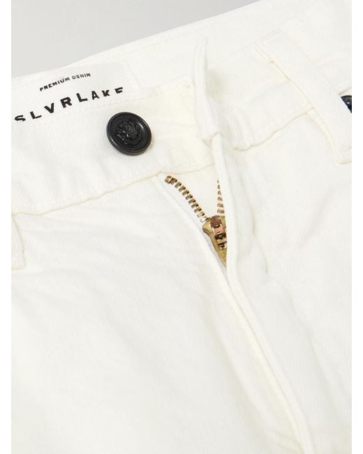 SLVRLAKE Denim White Grace Frayed High-Rise Wide-Leg Jeans