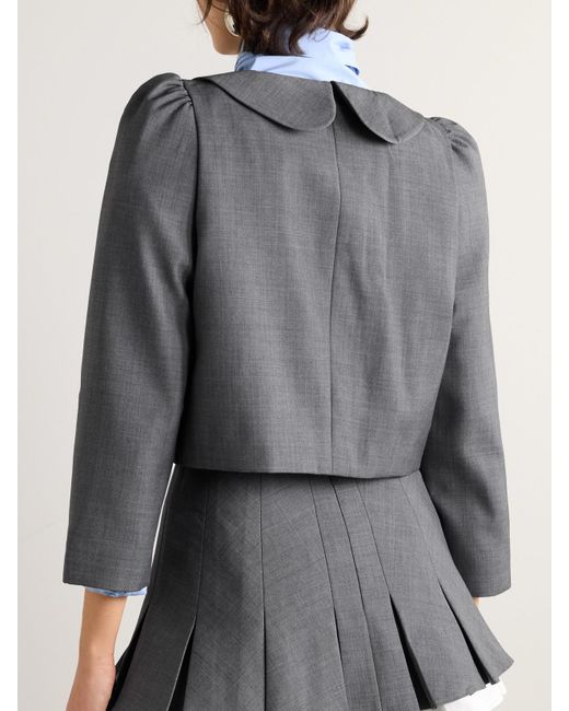 ShuShu/Tong Gray Cropped Grain De Poudre Jacket