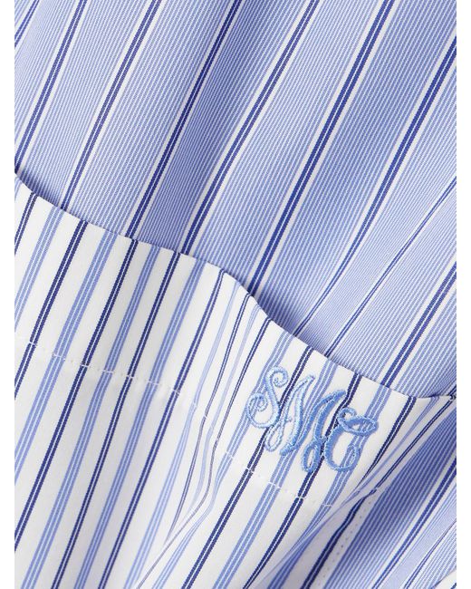 Chemise En Popeline De Coton Biologique À Rayures Stella McCartney en coloris Blue