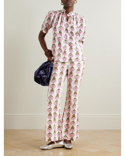 Alix Of Bohemia Pink Winnie Trumpet Lily Hemd Aus Baumwoll-Voile