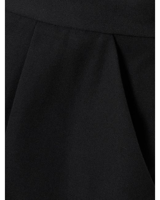 Balmain Black Hose Aus Grain De Poudre Aus Wolle Mit Falten