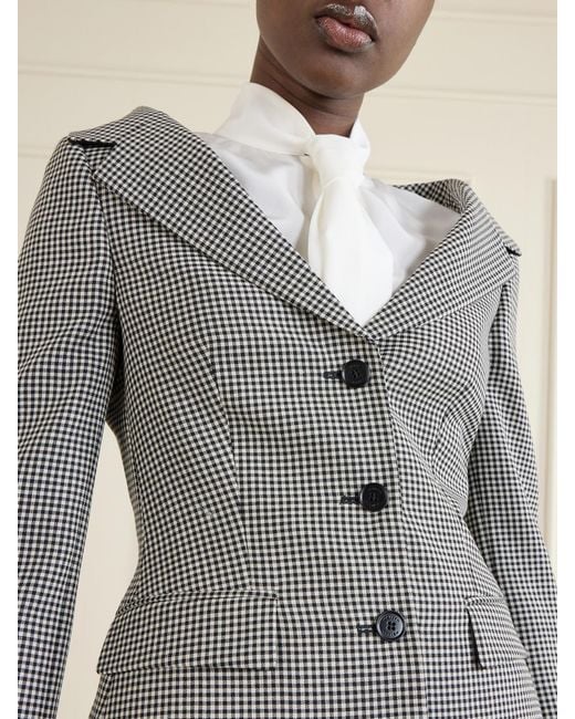 McQueen Gray Gingham Wool Jacket