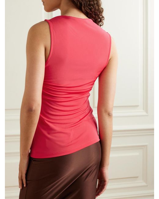 Christopher Esber Pink Gesine Asymmetrisches Oberteil Aus Jersey Mit Raffungen