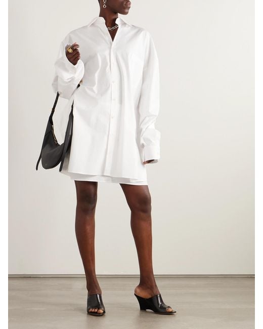 Marie Adam-Leenaerdt White Oversized Cotton-Poplin Shirt