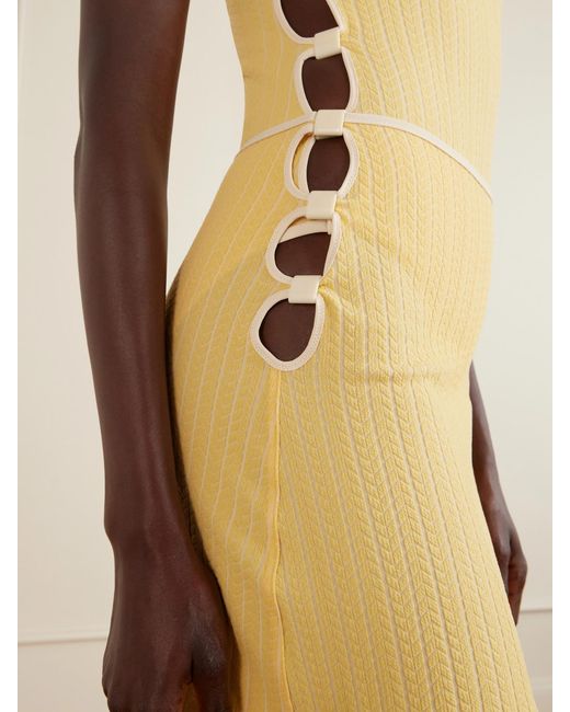 Eres Yellow Poolside Cut-Out Jacquard Coverup
