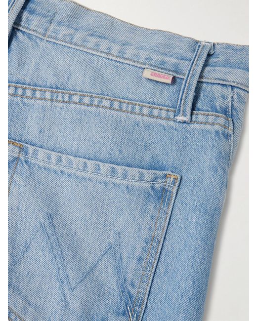 Mother Blue Snacks! The Lemon Twist Mid-Rise Wide-Leg Jeans