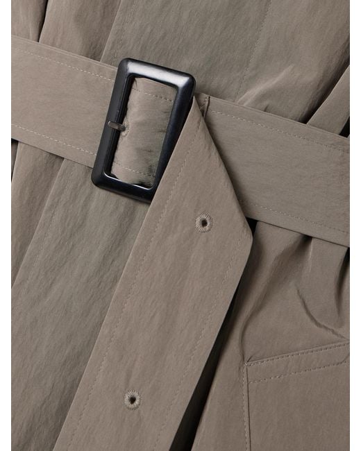 Ssstein Natural Layered Crinkled-Shell Trench Coat