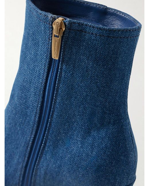 Gianvito Rossi Blue Keinna 65 Denim Ankle Boots