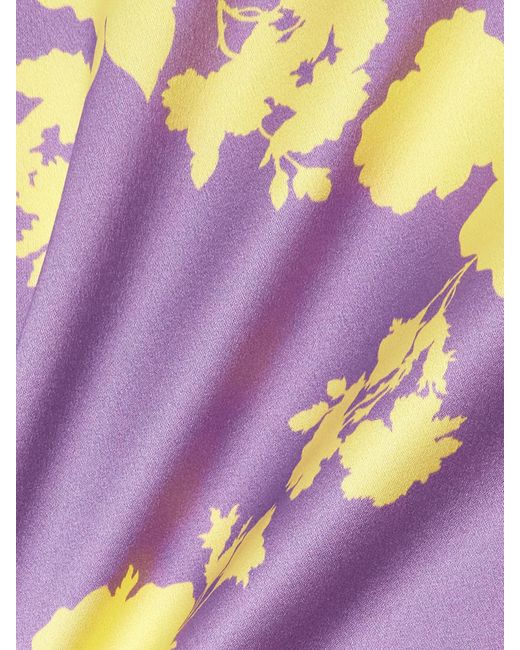 Versace Pink Floral-Print Silk-Satin Midi Skirt