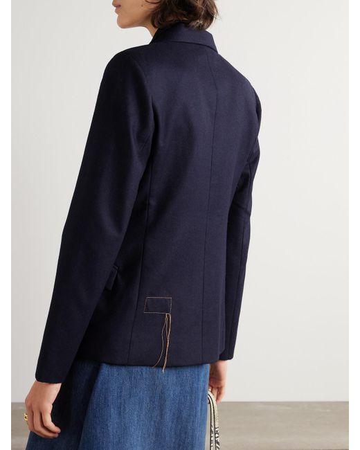 Fortela Blue Doppelreihiger Blazer Aus Wollfilz