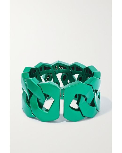 Sabbadini Green Soho Titanium, Tsavorite And Garnet Cuff
