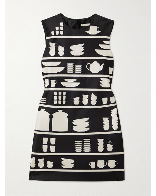 J.W. Anderson Black Printed Satin Mini Dress